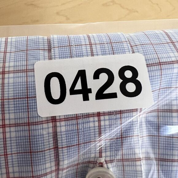Turnbull & Asser Mens Dress Shirt XL?*READ White/Blue Plaid Designer Button Down - Picture 15 of 15